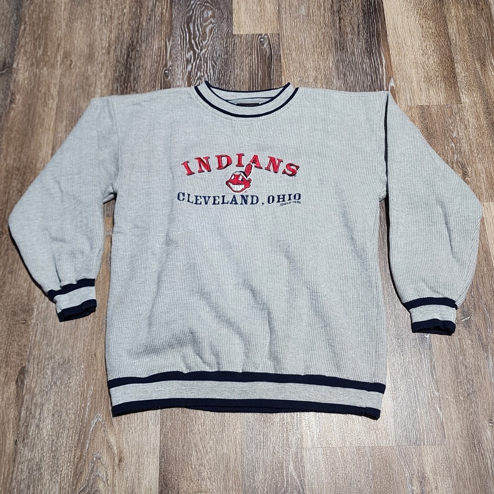 Vintage 90s Crable Sportswear Cleveland Indians Wahoo Crewneck Sweatshirt Large